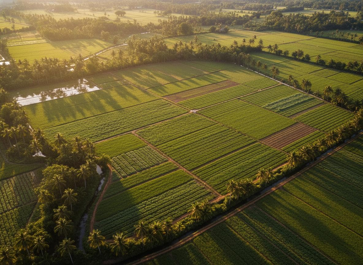 Aerial view of a Thai farm